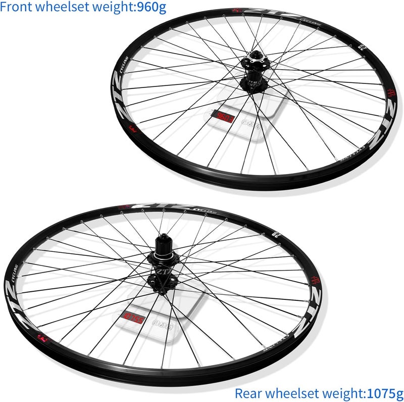 ZTZ مجموعة عجلات دراجة جبلية 26"/27.5"/29"، جنط ألمنيوم فائق الخفة 32H، عجلات دراجة عالية القوة، مجموعة عجلات MTB مع فرامل قرصية سريعة التحرير، متوافقة مع كاسيت 7-12 سرعات - Image 3